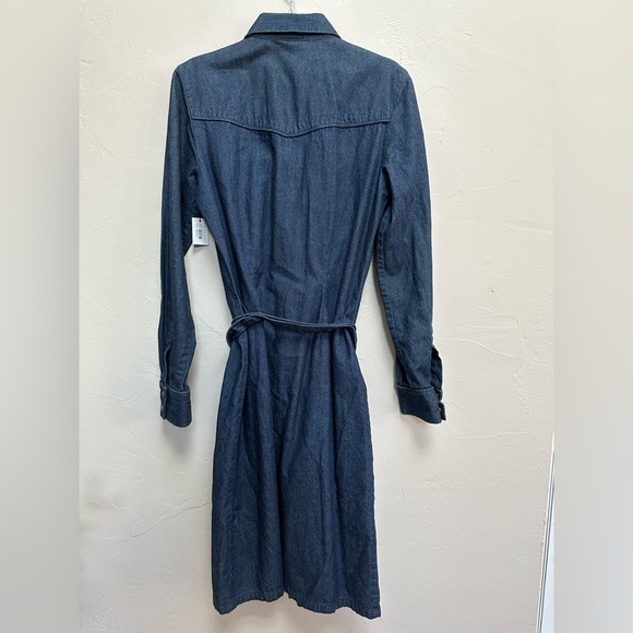 Denim Shirt Dress Limited Dark Blue Jean Western Long Sleeve Cowgirl NEW NWT - Picture 3 of 3
